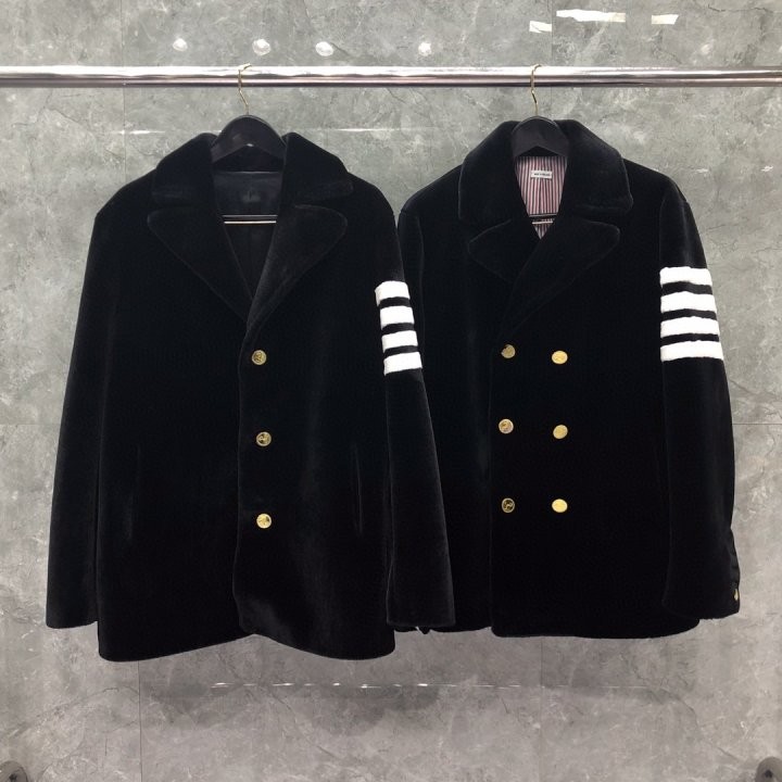 대리석집 톰브라운 더블 브레스티드 밍크 울 코트