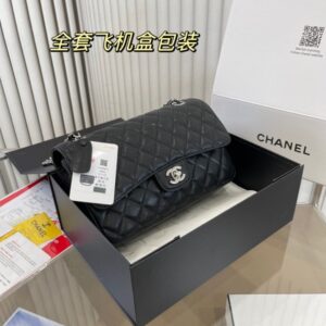 샤넬 클래식 미듐 캐비어 은장