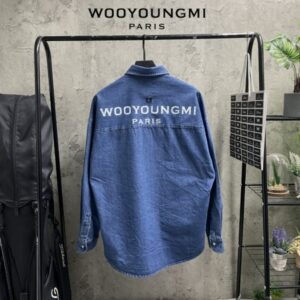 우영미 백로고 데님 오버셔츠