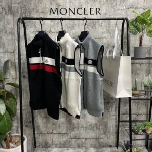 몽클레어 3단배색 집업조끼