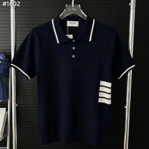 톰브라운 사선 카라 폴로 니트