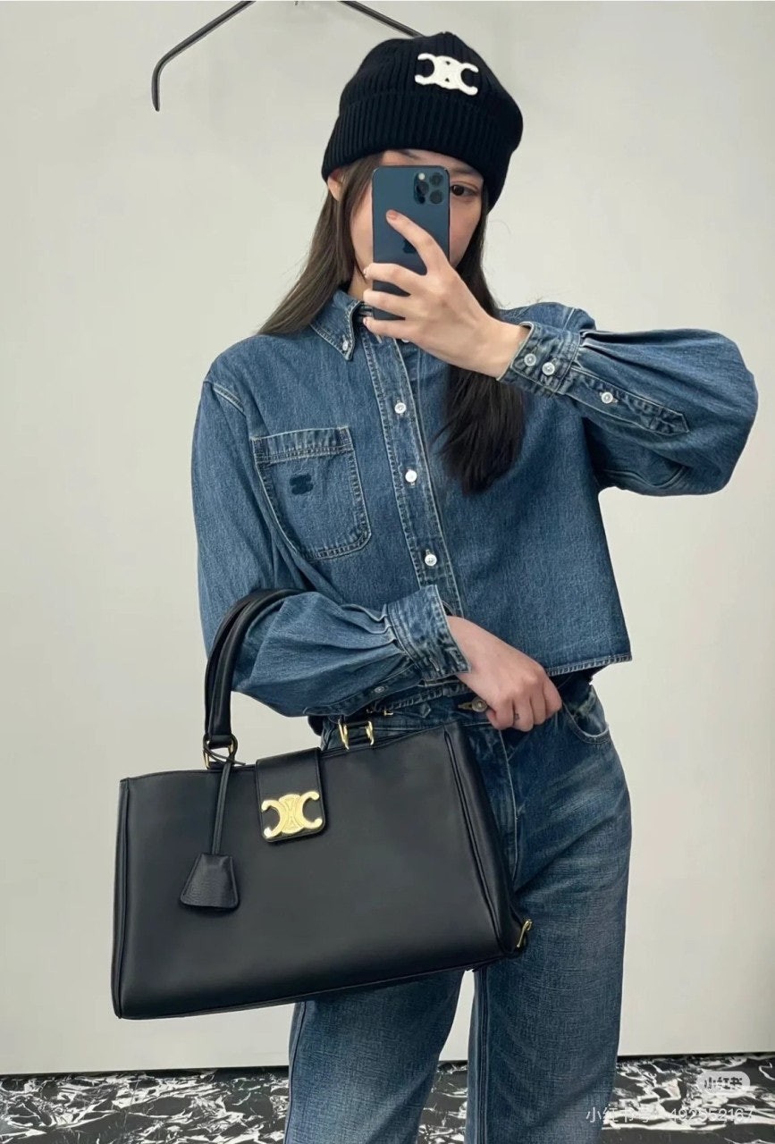 셀린느 아플린 미디엄 서플 카프스킨백