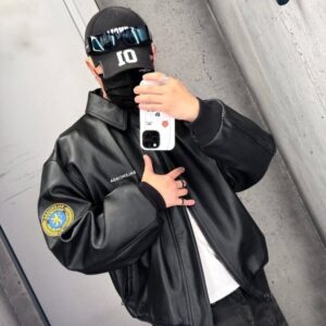발렌시아가 패치 에코레더자켓