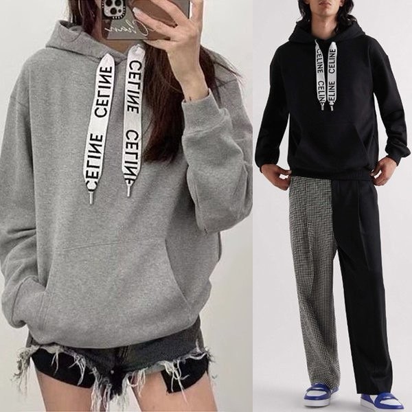 셀린느 스트링 로고 후드