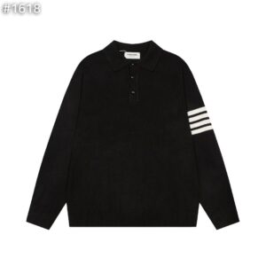 톰브라운 사선 울 카라 니트