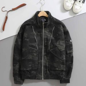필립플레인 [ P.P ] 블랙 카모플라쥬 보머 재킷