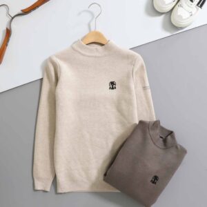브루넬로쿠치넬리 [ B*unello Cucinell ] 3D 엠보 로고 밍크 안감 니트 스웨터