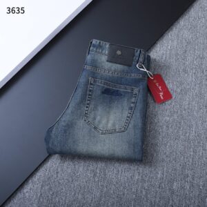 로로피아나 [ LORO ] 수입 3D엠보 블랙패치 데님팬츠