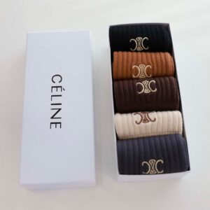 셀린느 [ C*LINE ] 수입 트리오페 로고 골지 양말세트