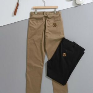 로로피아나 로고 패치 스트레이트 치노 팬츠