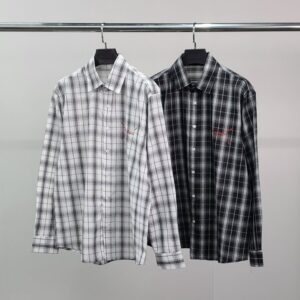 마르지엘라 레드넘버 오버 체크 셔츠