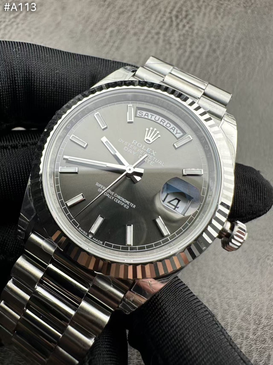 로렉스 C공장 3255 데이데이트 실버 선레이 다이얼 (프레지던트) 40MM