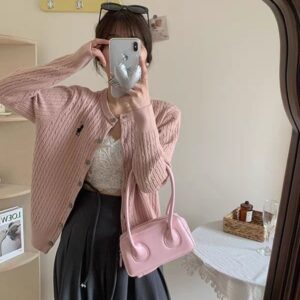 폴로 베이직 케이블 꽈배기 가디건