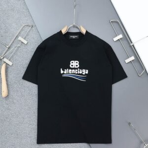 발렌시아가 BB 멀티로고 자수 라운드 반팔 티셔츠