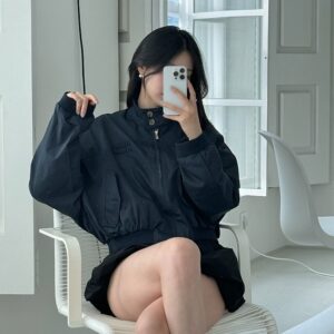 미우미우 크롭 블루종 자켓
