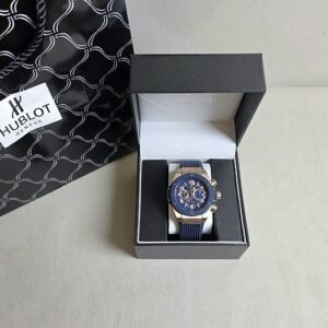 위블로 HUBLOT 빅뱅 유니코 티타늄 블루 다이얼 로즈골드 러버스트랩